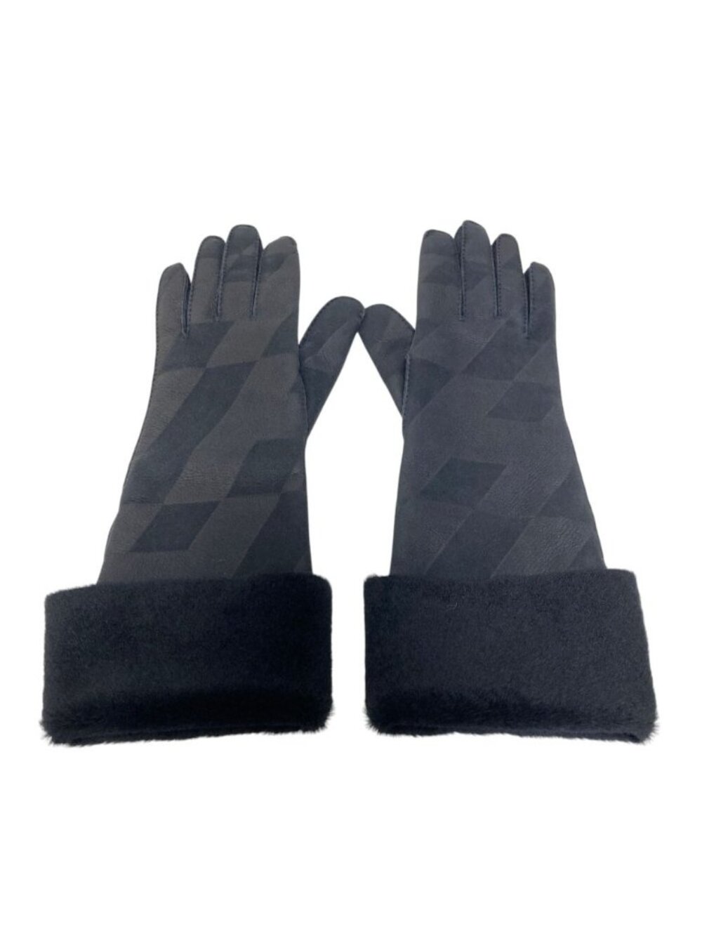 Hermes Shearling Gloves Dark Navy